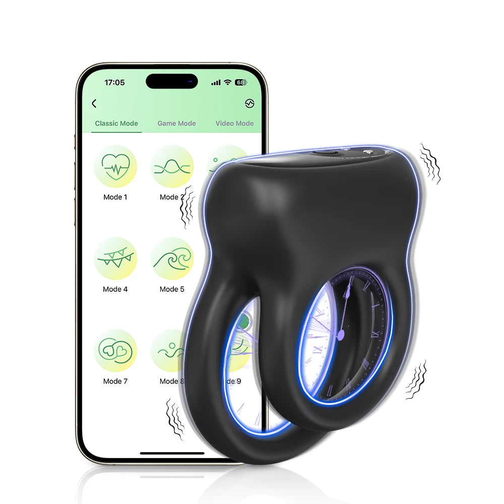 APP Control Dual Penis Ring