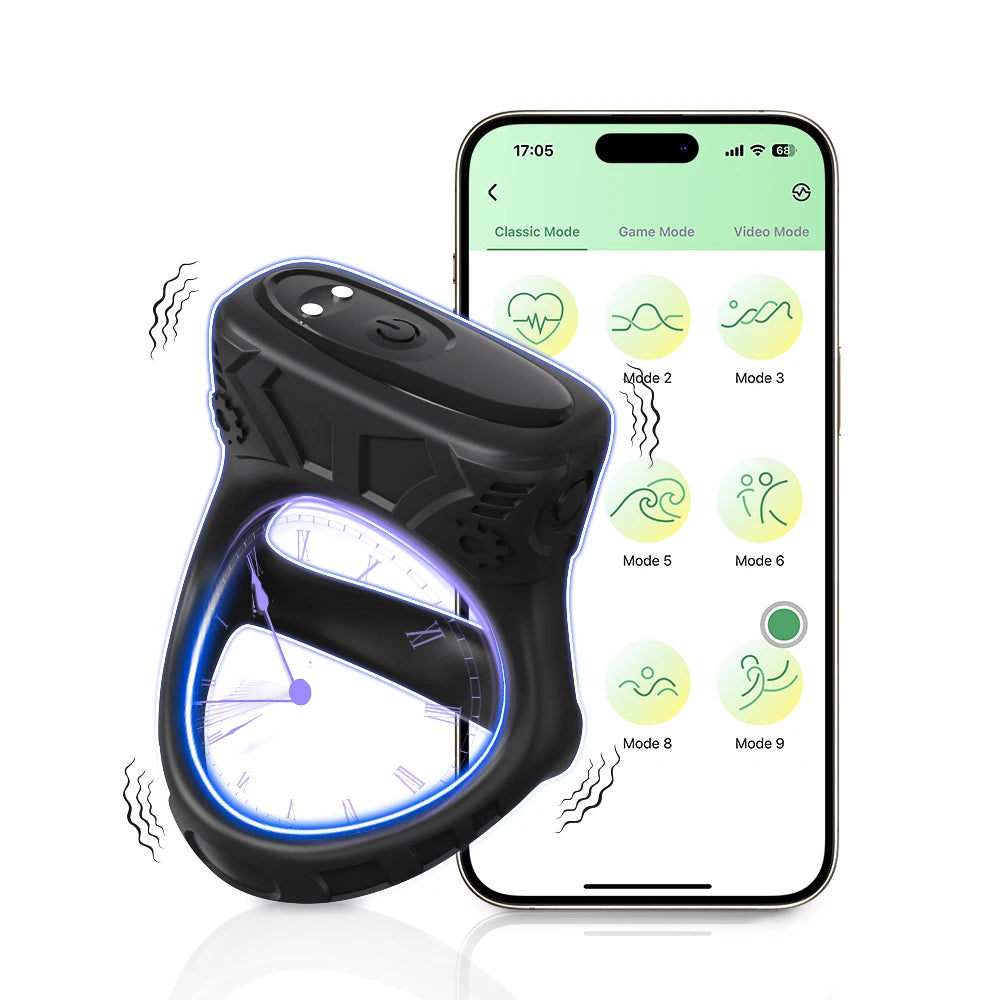 APP Control Dual Penis Ring
