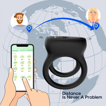 APP Control Dual Penis Ring