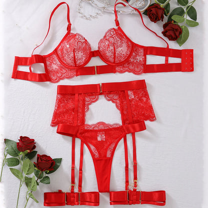 EtherealLace 4-Piece Lingerie Set