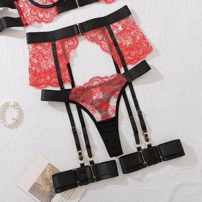 EtherealLace 4-Piece Lingerie Set