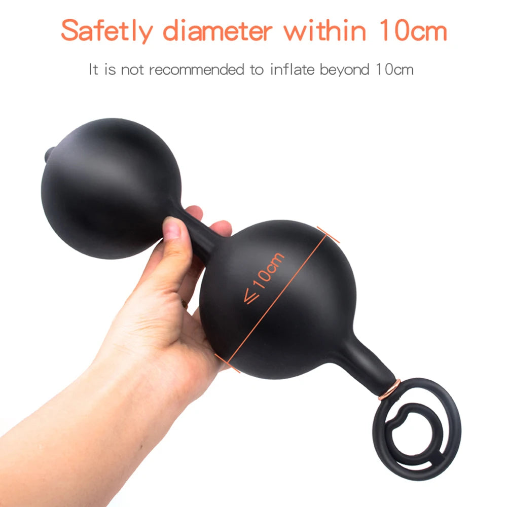 Inflatable anal vacuum pump for adjustable suction