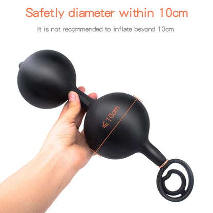 Inflatable anal vacuum pump for adjustable suction