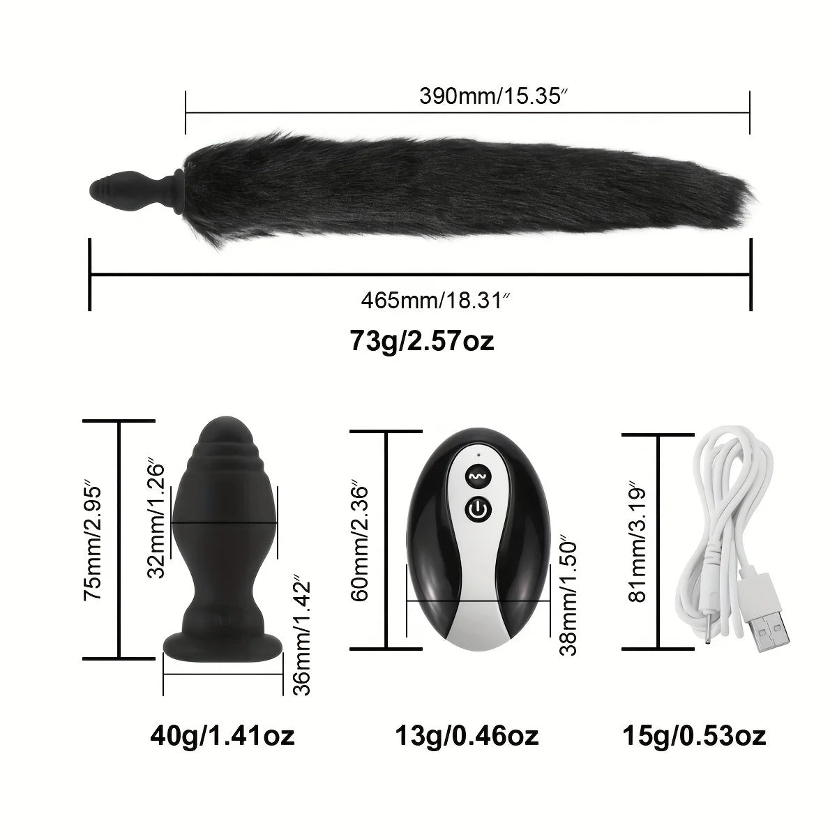 Fox Tail Anal Plug Vibrator