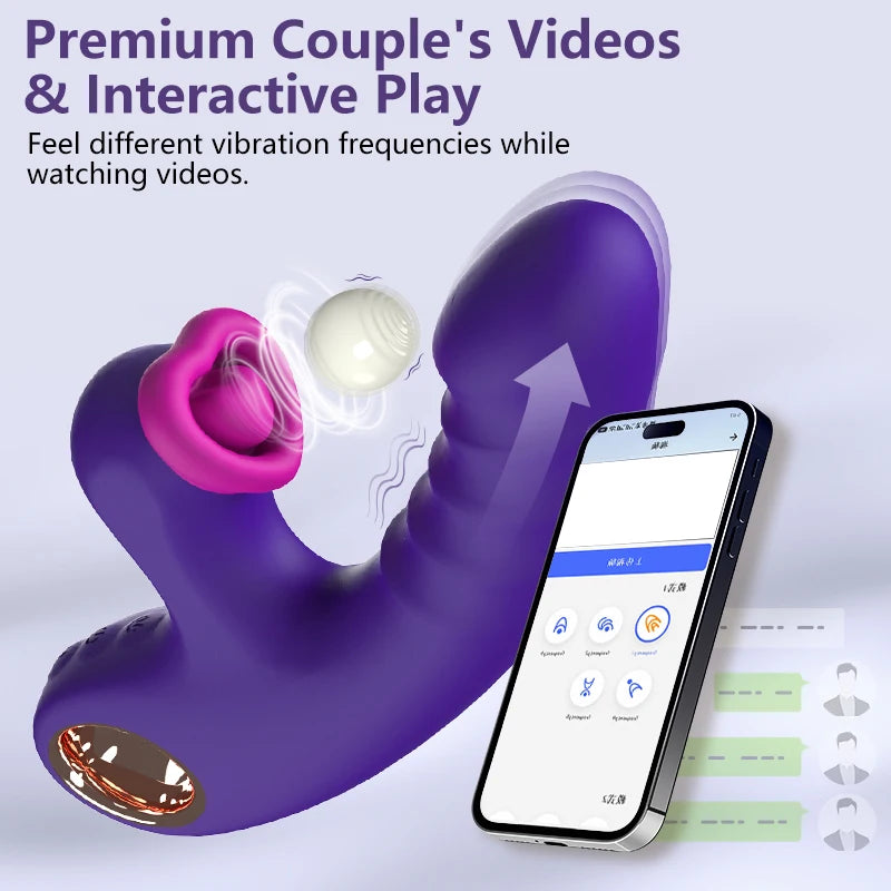 App Control Thrusting Rabbit Vibrator