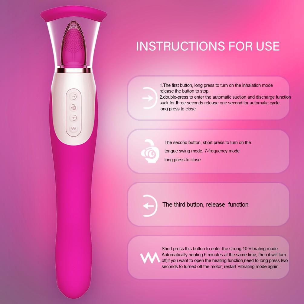 Nipple & Clit Sucking vibrator tongue user intructions