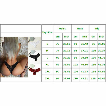 Sexy Thong Brief size chart